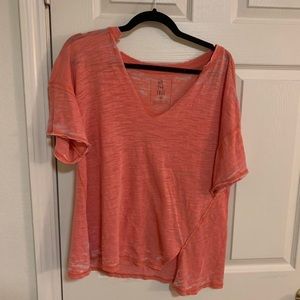Free people burnt orange lightweight oversized blouse
